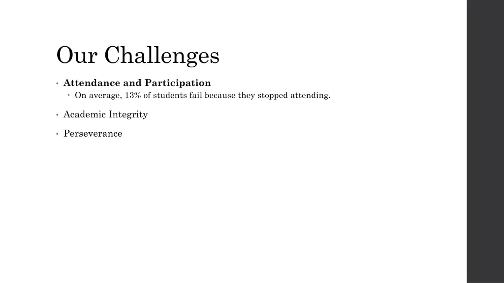 our challenges