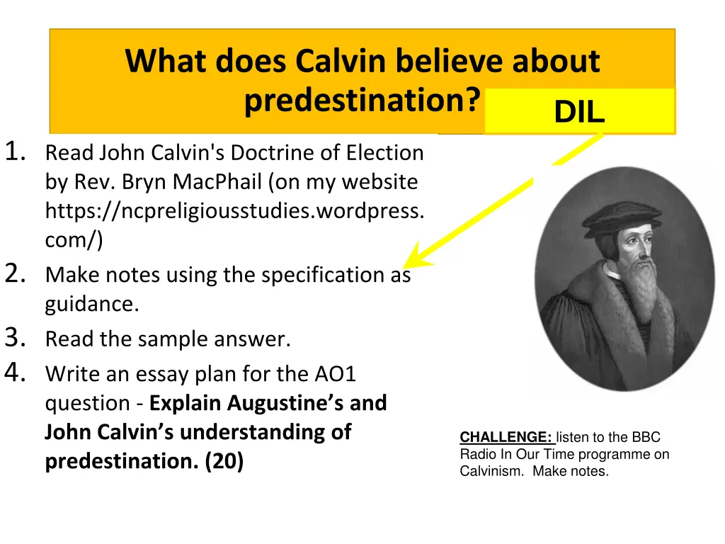 what does calvin believe about predestination 6