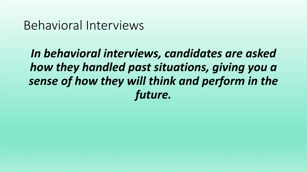 behavioral interviews