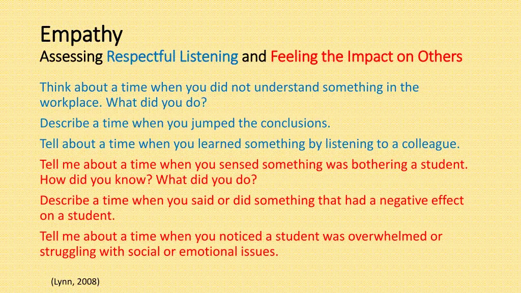 empathy empathy assessing assessing respectful