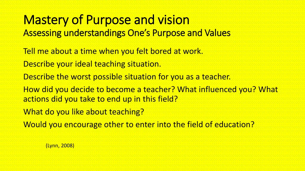 mastery of purpose and vision mastery of purpose