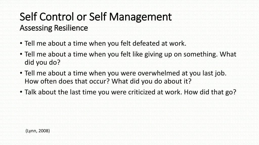 self control or self management self control 2