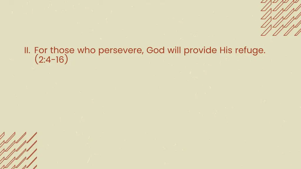 ii for those who persevere god will provide