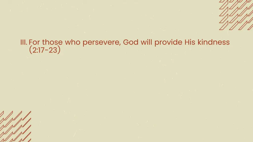 iii for those who persevere god will provide