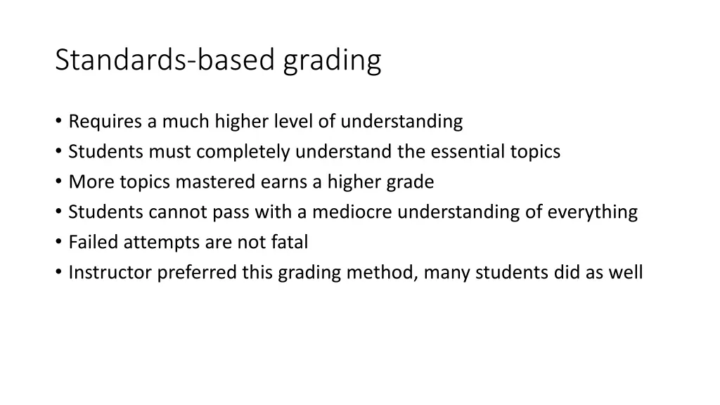 standards based grading