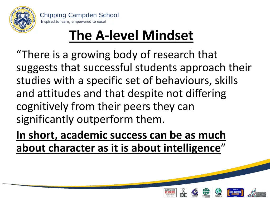 the a level mindset there is a growing body