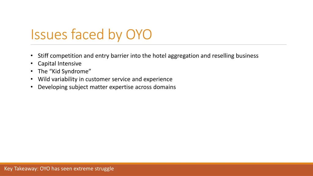 issues faced by oyo