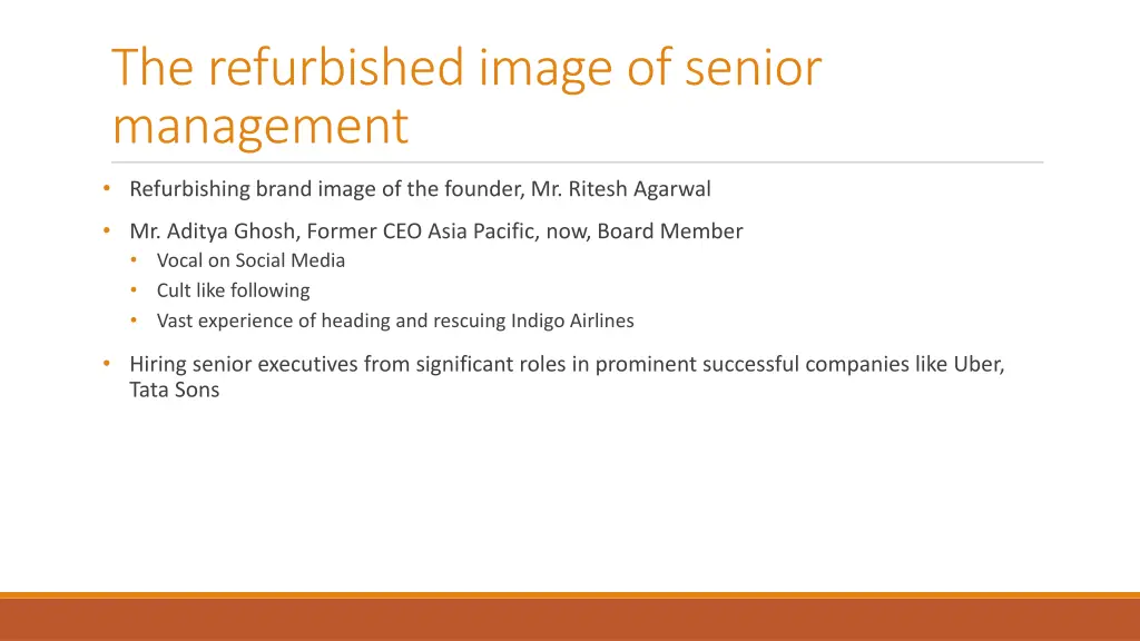 the refurbished image of senior management