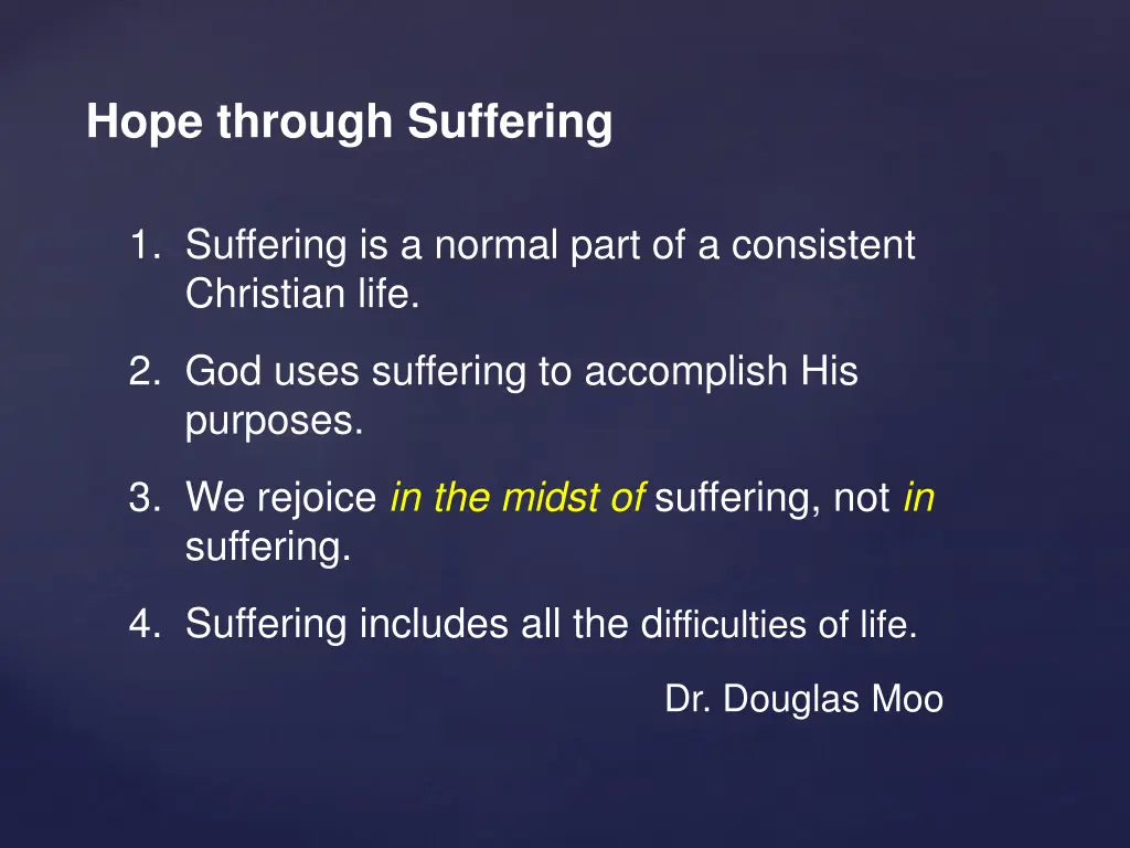 hope through suffering