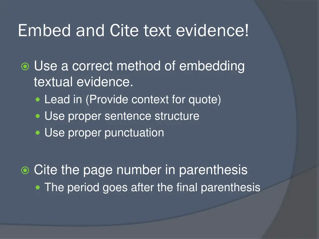 embed and cite text evidence