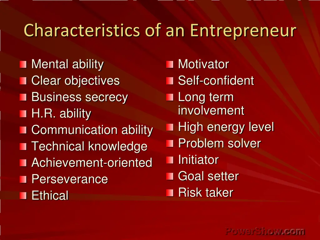 characteristics of an entrepreneur