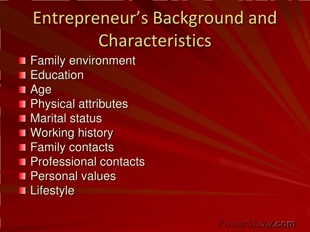 entrepreneur s background and characteristics