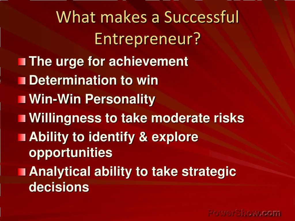 what makes a successful entrepreneur the urge