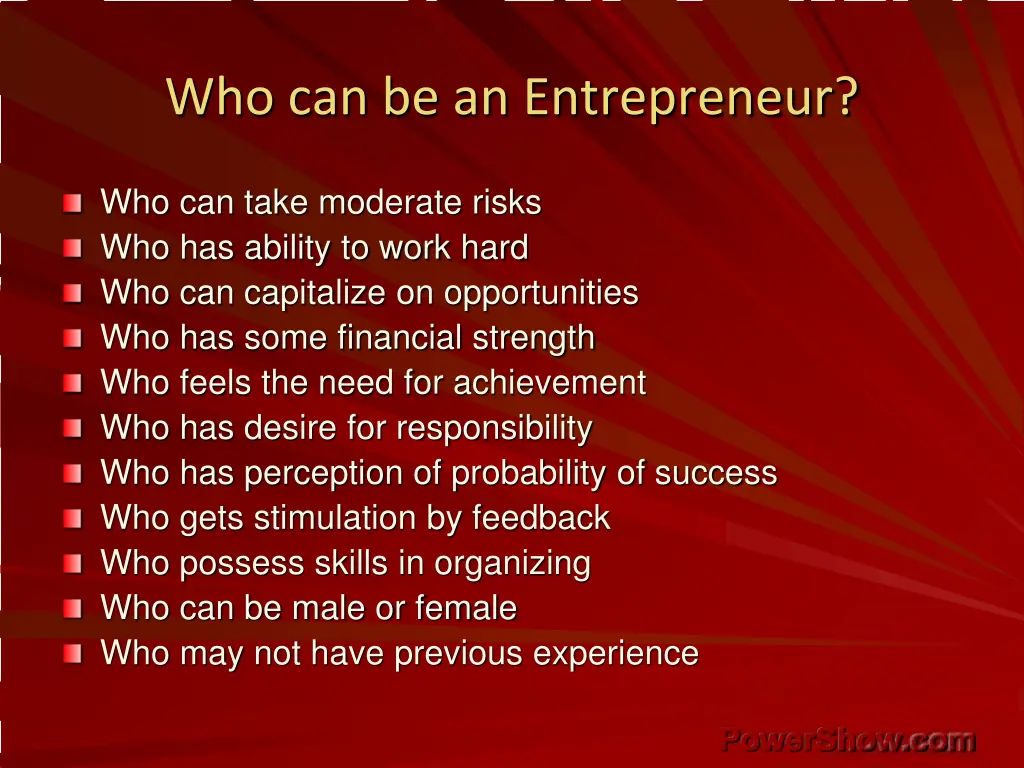 who can be an entrepreneur