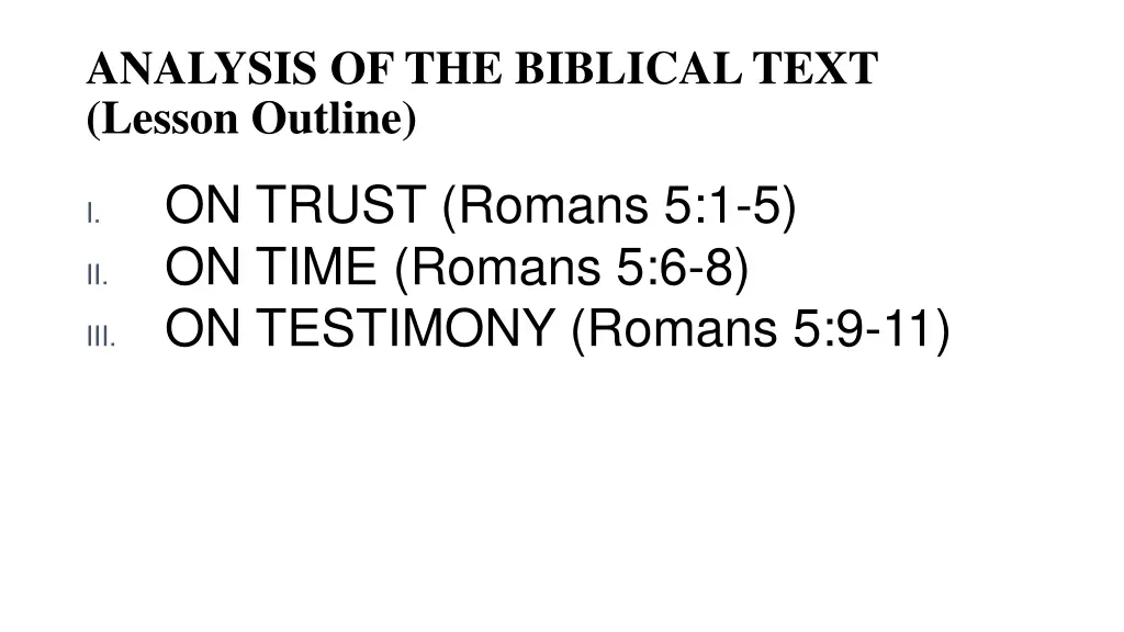 analysis of the biblical text lesson outline