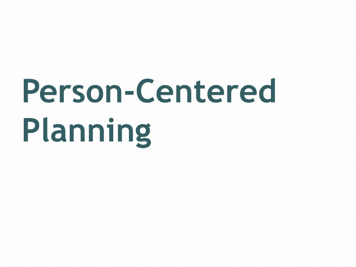 person centered planning