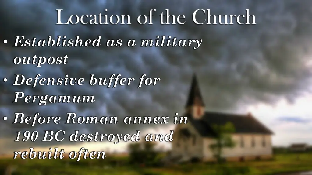 location of the church established as a military