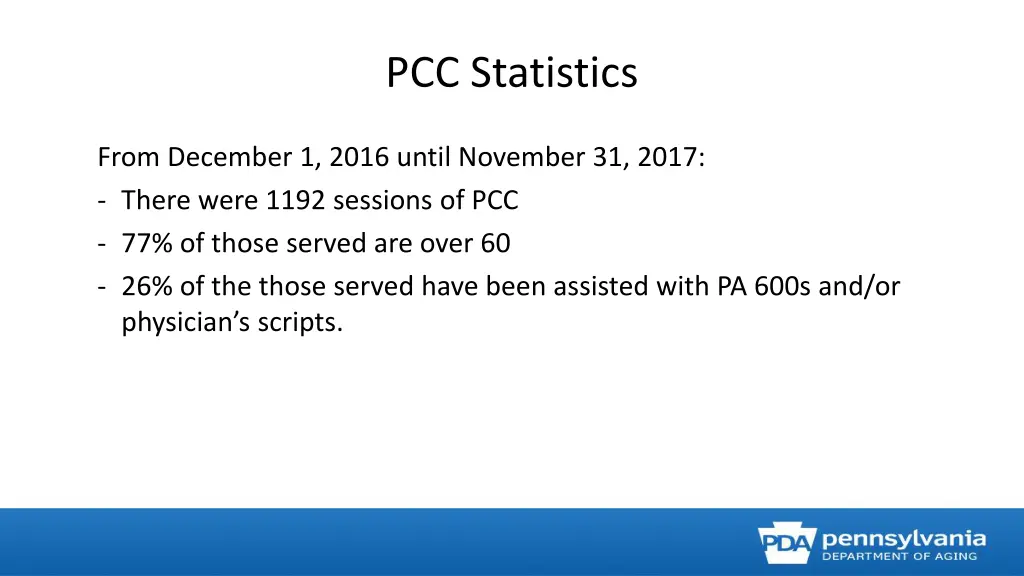 pcc statistics