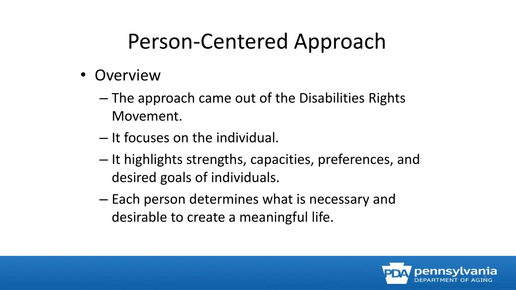 person centered approach