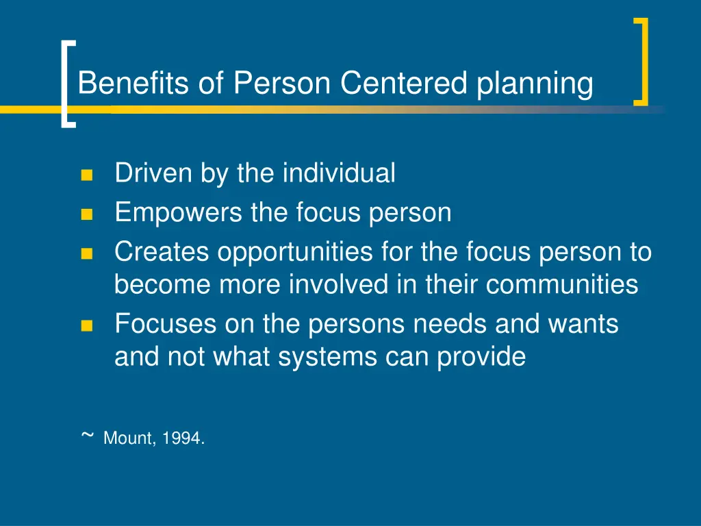 benefits of person centered planning