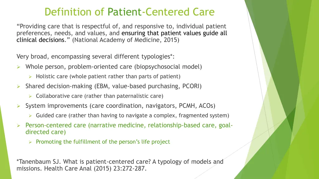 definition of patient centered care