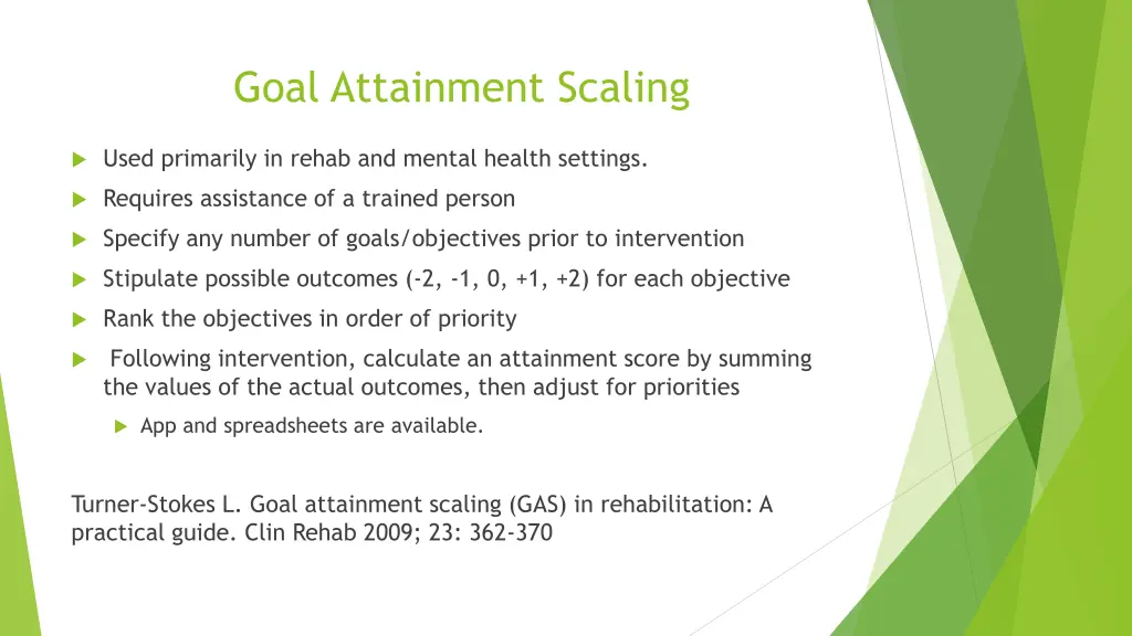 goal attainment scaling