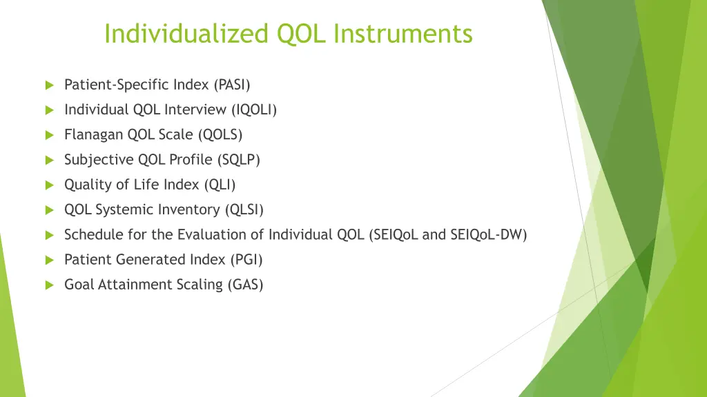 individualized qol instruments