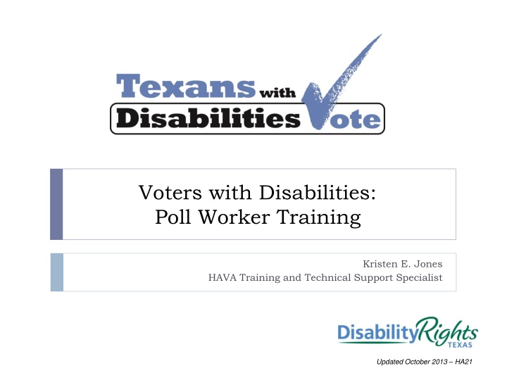 voters with disabilities poll worker training