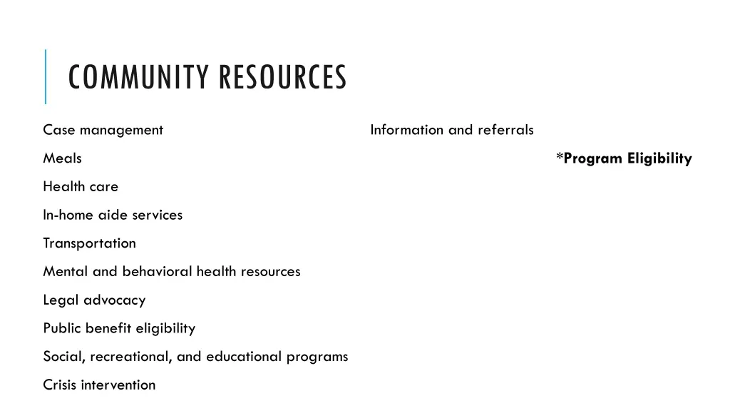 community resources