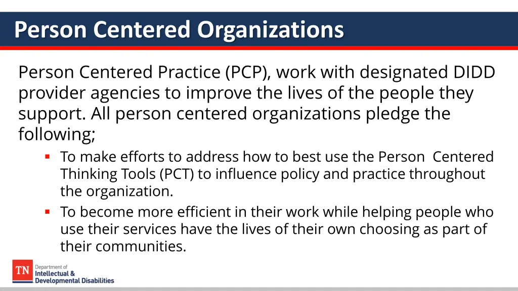 person centered organizations