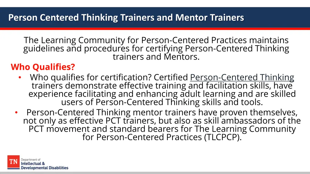 person centered thinking trainers and mentor