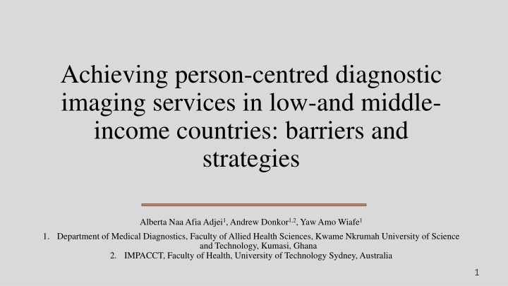 achieving person centred diagnostic imaging