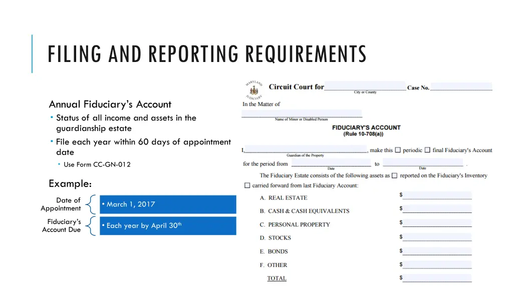 filing and reporting requirements 1