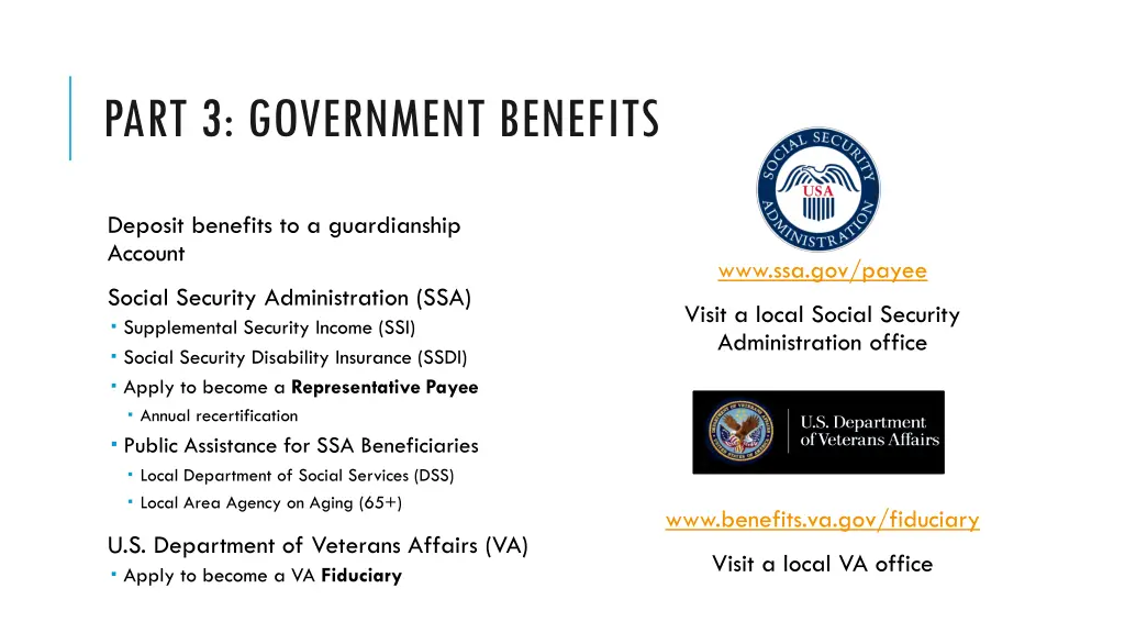 part 3 government benefits