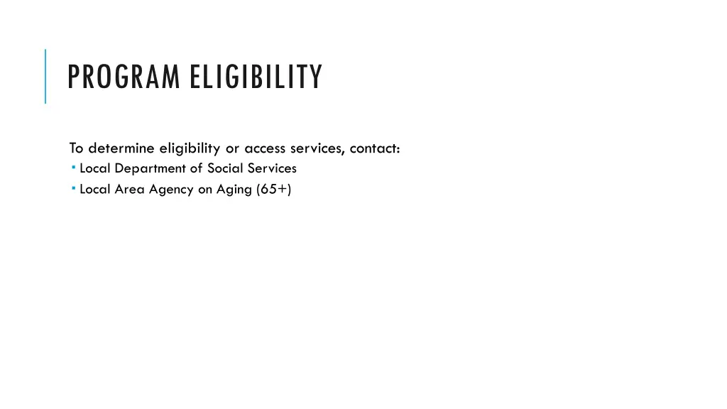 program eligibility