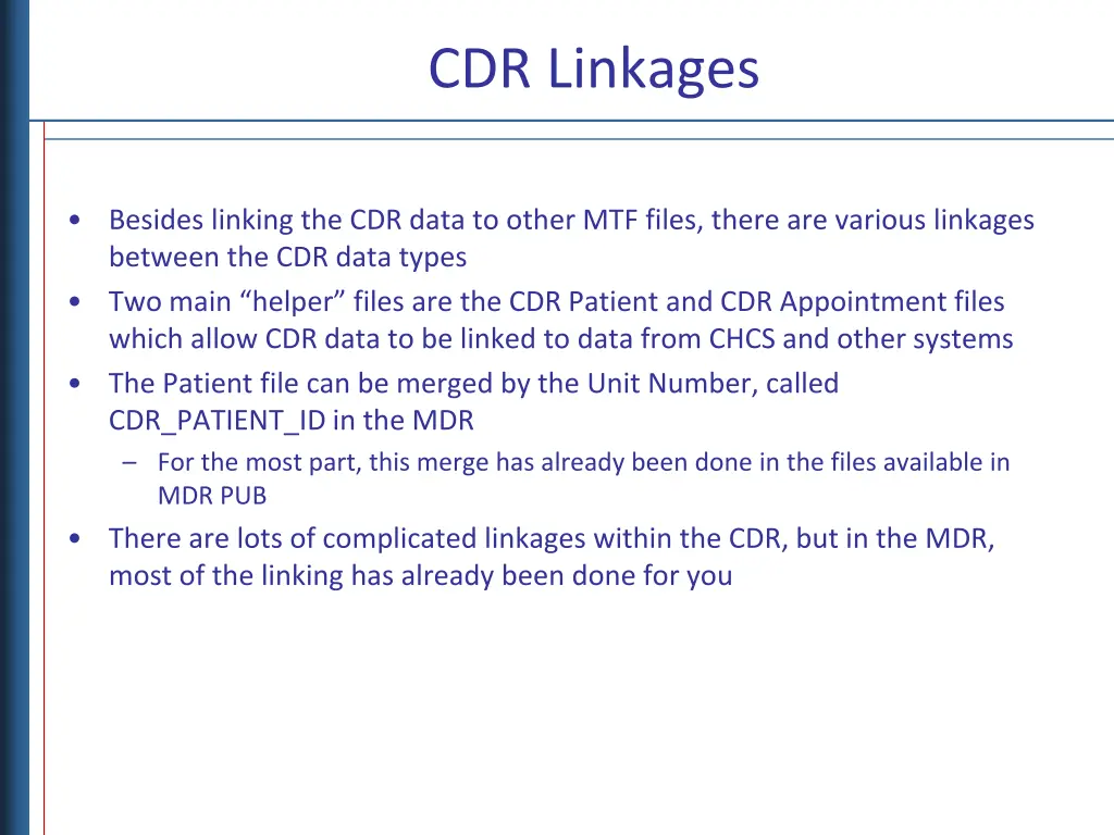 cdr linkages 1