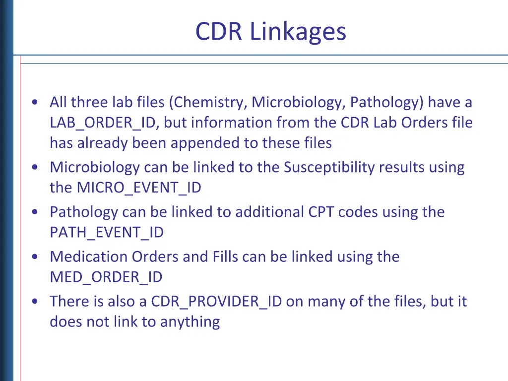 cdr linkages 2