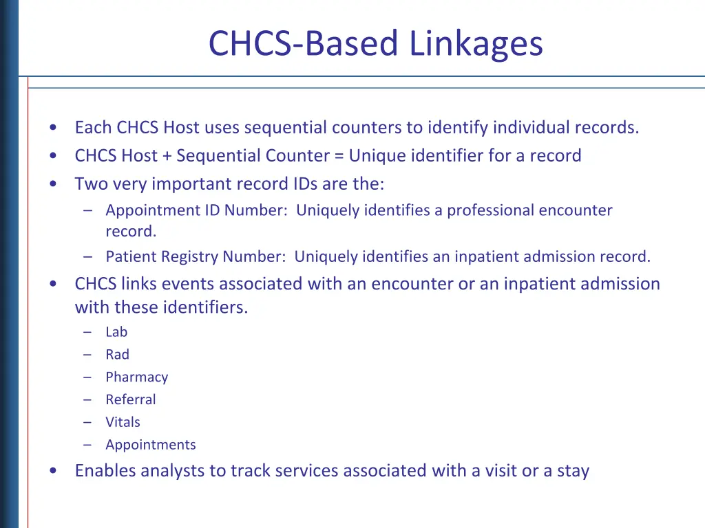 chcs based linkages