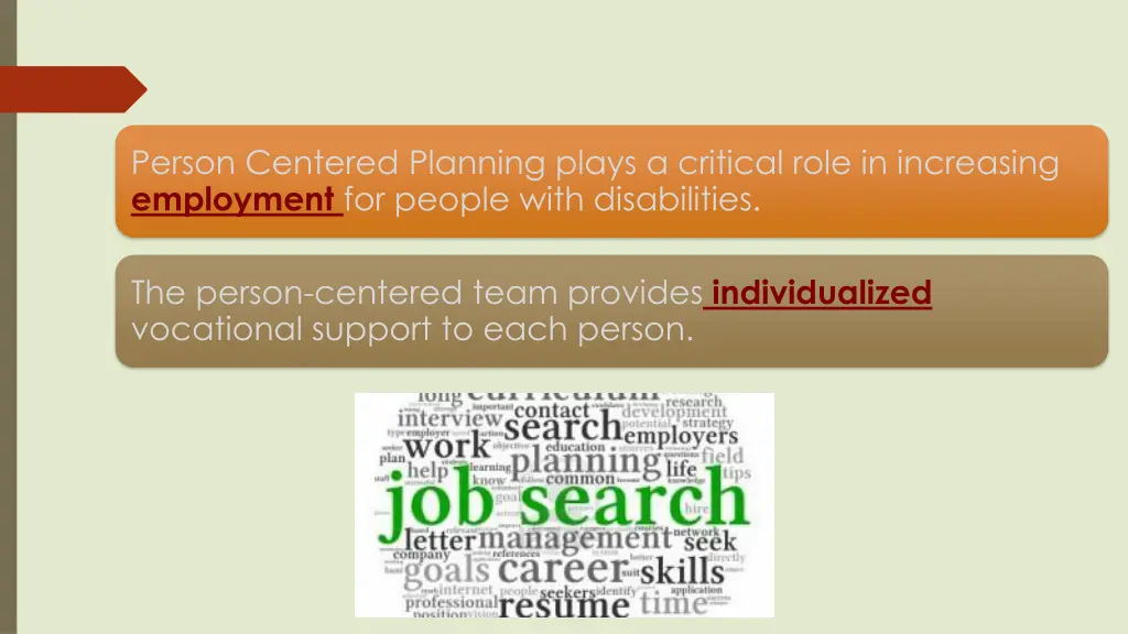 person centered planning plays a critical role