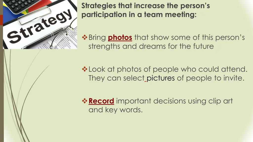 strategies that increase the person 1