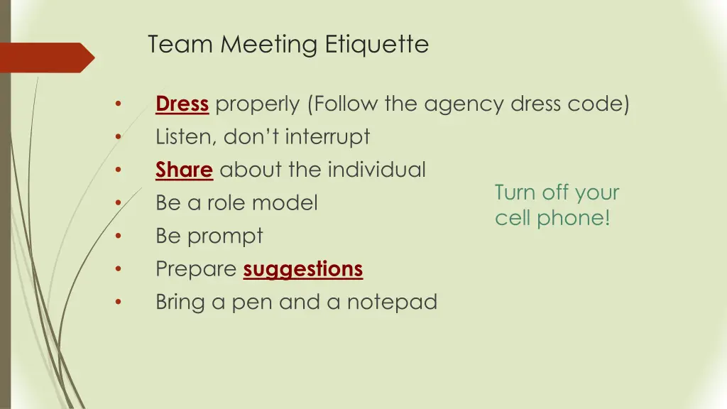 team meeting etiquette