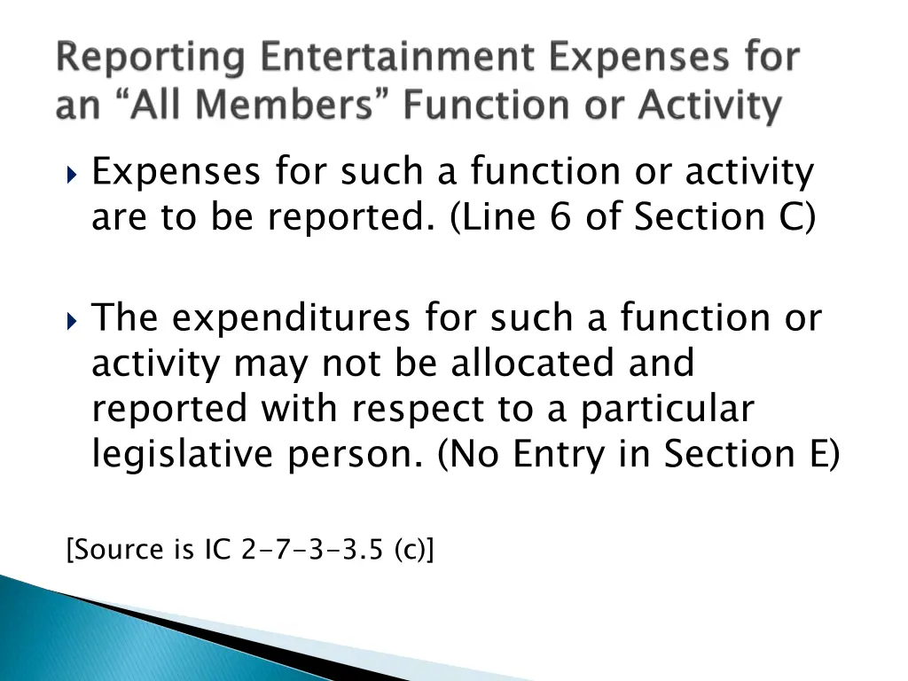 expenses for such a function or activity