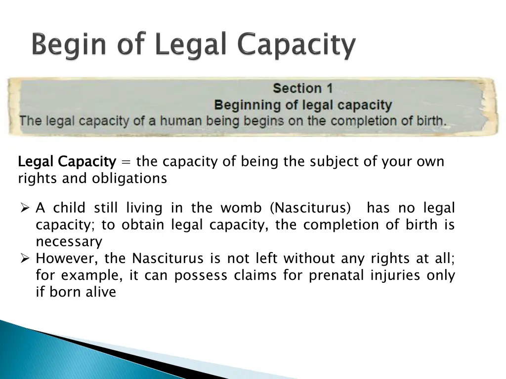 legal capacity rights and obligations