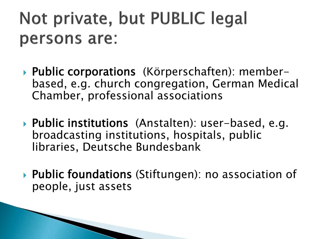 public corporations based e g church congregation