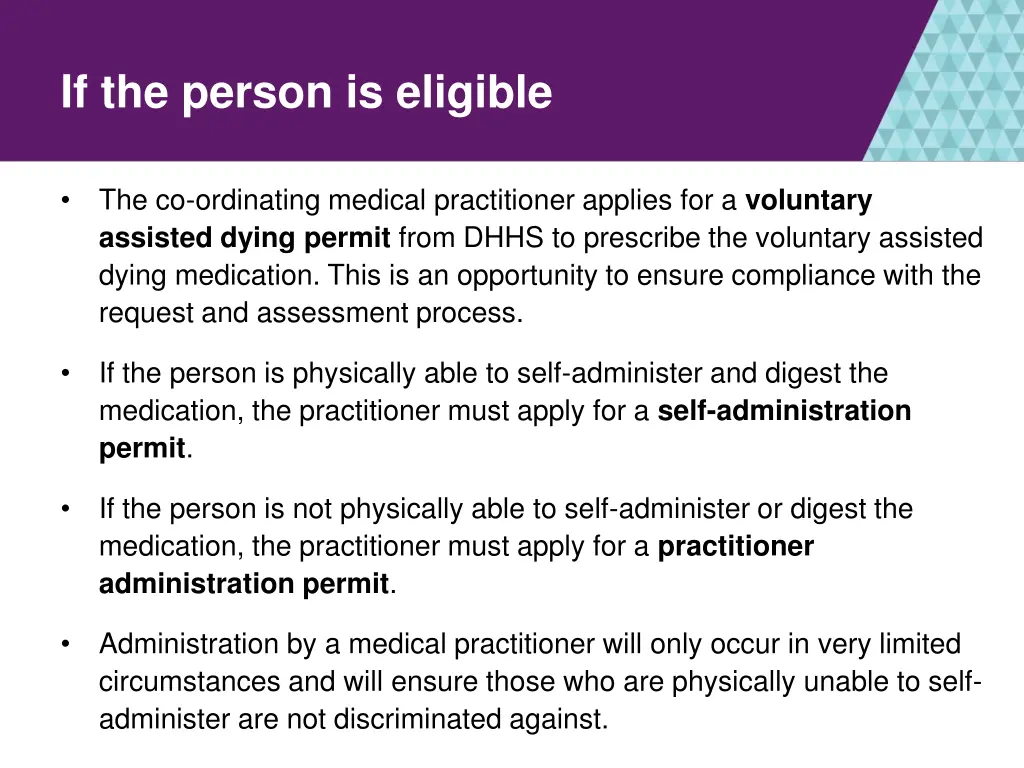 if the person is eligible