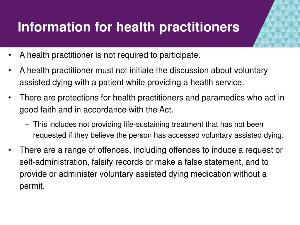 information for health practitioners