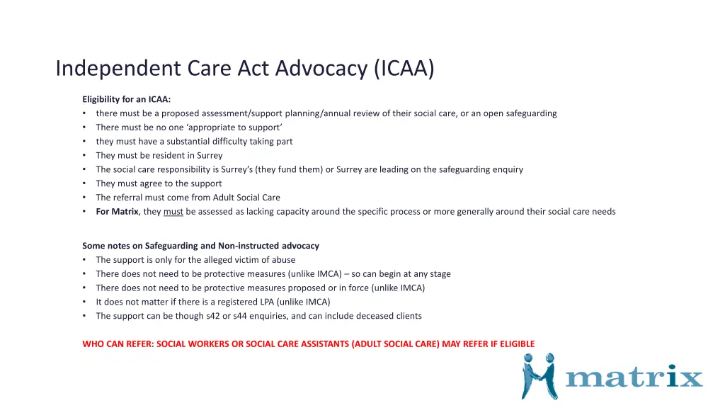 independent care act advocacy icaa