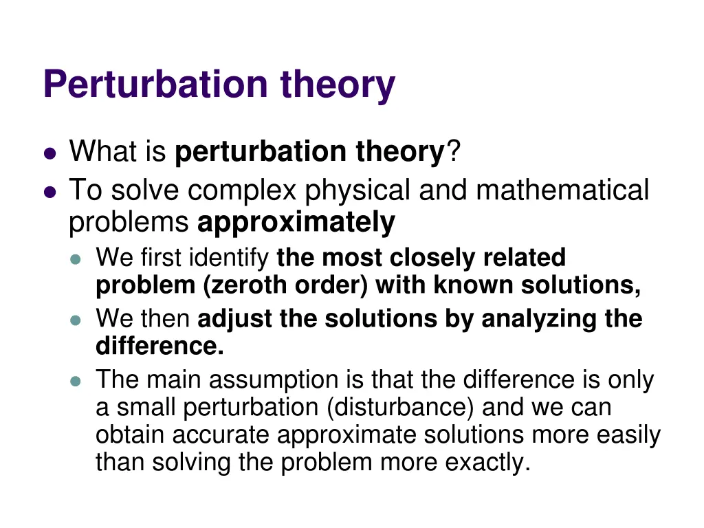 perturbation theory