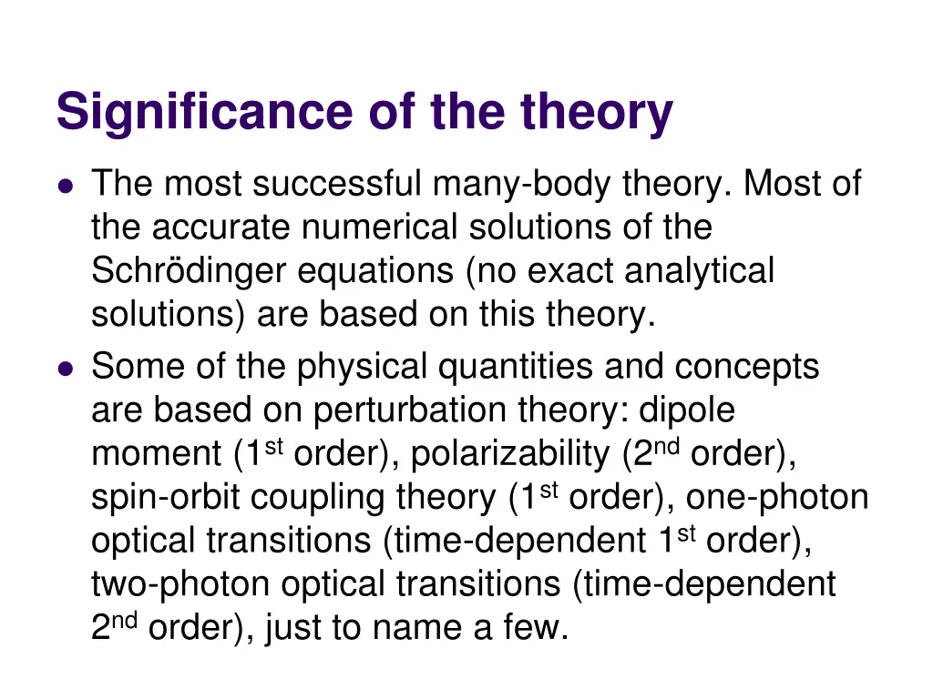 significance of the theory