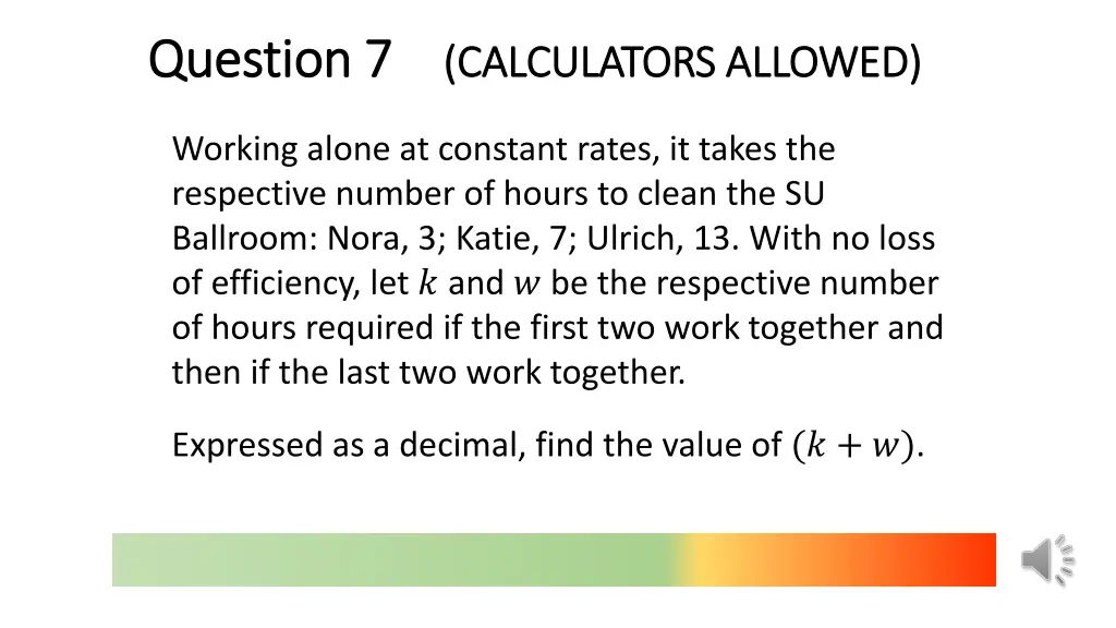 question 7 question 7 calculators allowed